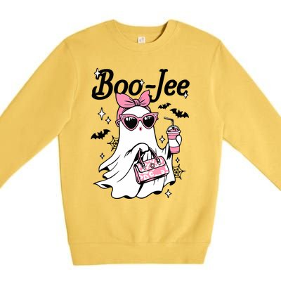 Cute Boo Jee Ghost Halloween Bandana Ghost Coffee Premium Crewneck Sweatshirt