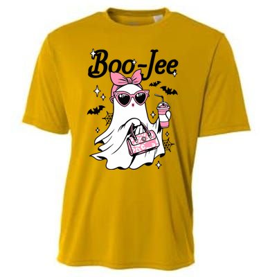 Cute Boo Jee Ghost Halloween Bandana Ghost Coffee Cooling Performance Crew T-Shirt