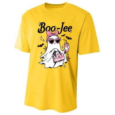 Cute Boo Jee Ghost Halloween Bandana Ghost Coffee Performance Sprint T-Shirt