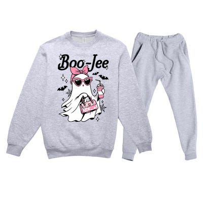 Cute Boo Jee Ghost Halloween Bandana Ghost Coffee Premium Crewneck Sweatsuit Set