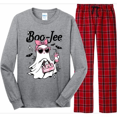 Cute Boo Jee Ghost Halloween Bandana Ghost Coffee Long Sleeve Pajama Set