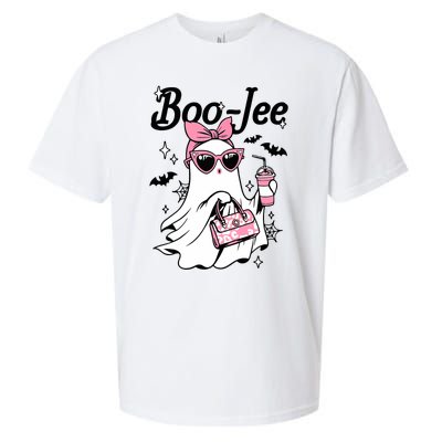 Cute Boo Jee Ghost Halloween Bandana Ghost Coffee Sueded Cloud Jersey T-Shirt