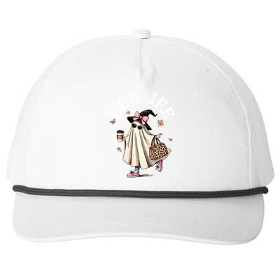 Cute Boo Jee Ghost Halloween Leopard Ghost Coffee Funny Gift Snapback Five-Panel Rope Hat