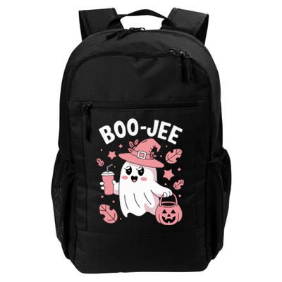 Cute Boo Jee Ghost Halloween Leopard Ghost Coffee Girl Daily Commute Backpack