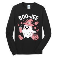 Cute Boo Jee Ghost Halloween Leopard Ghost Coffee Girl Tall Long Sleeve T-Shirt