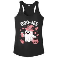 Cute Boo Jee Ghost Halloween Leopard Ghost Coffee Girl Ladies PosiCharge Competitor Racerback Tank