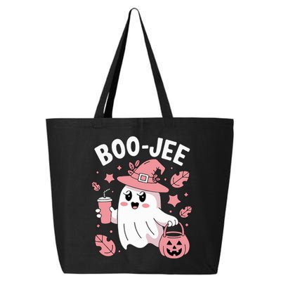 Cute Boo Jee Ghost Halloween Leopard Ghost Coffee Girl 25L Jumbo Tote