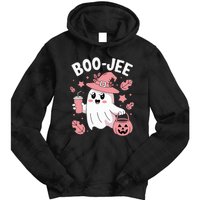 Cute Boo Jee Ghost Halloween Leopard Ghost Coffee Girl Tie Dye Hoodie