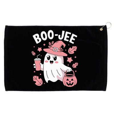 Cute Boo Jee Ghost Halloween Leopard Ghost Coffee Girl Grommeted Golf Towel