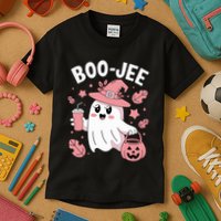 Cute Boo Jee Ghost Halloween Leopard Ghost Coffee Girl Kids T-Shirt