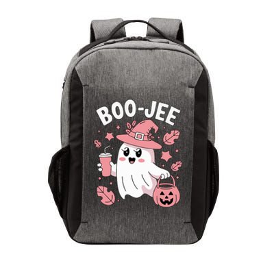 Cute Boo Jee Ghost Halloween Leopard Ghost Coffee Girl Vector Backpack