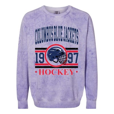 Columbus Blue Jacket Hockey Team Supporter Colorblast Crewneck Sweatshirt