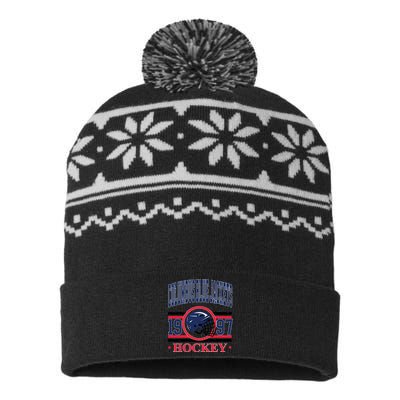 Columbus Blue Jacket Hockey Team Supporter USA-Made Snowflake Beanie