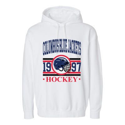 Columbus Blue Jacket Hockey Team Supporter Garment-Dyed Fleece Hoodie