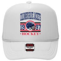 Columbus Blue Jacket Hockey Team Supporter High Crown Mesh Back Trucker Hat