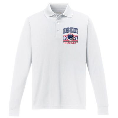 Columbus Blue Jacket Hockey Team Supporter Performance Long Sleeve Polo