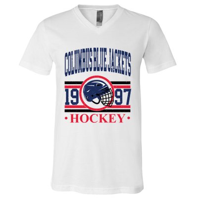 Columbus Blue Jacket Hockey Team Supporter V-Neck T-Shirt