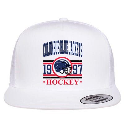 Columbus Blue Jacket Hockey Team Supporter Flat Bill Trucker Hat