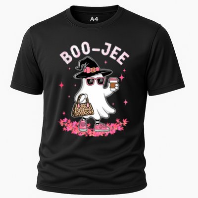 Cute Boo Jee Ghost Halloween Leopard Ghost Coffee Performance Shirt