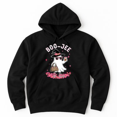 Cute Boo Jee Ghost Halloween Leopard Ghost Coffee Hoodie