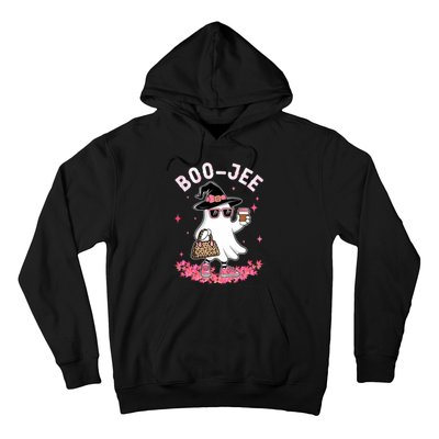 Cute Boo Jee Ghost Halloween Leopard Ghost Coffee Hoodie