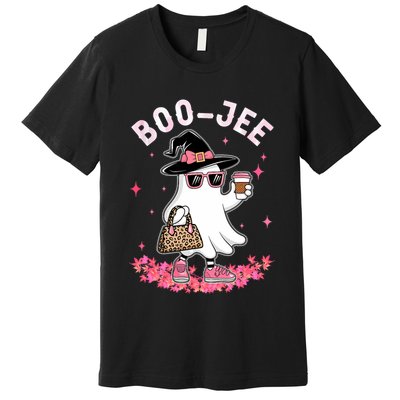 Cute Boo Jee Ghost Halloween Leopard Ghost Coffee Premium T-Shirt