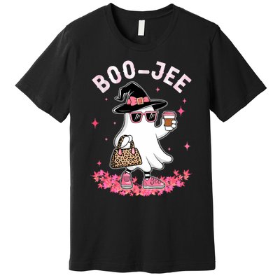 Cute Boo Jee Ghost Halloween Leopard Ghost Coffee Premium T-Shirt