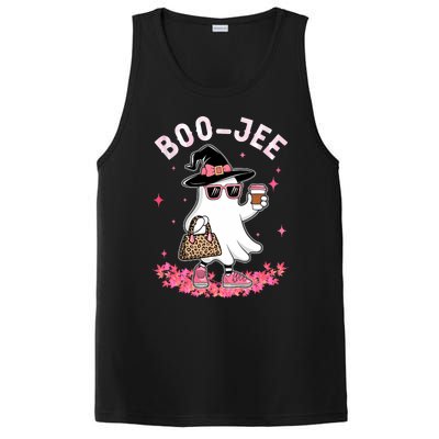 Cute Boo Jee Ghost Halloween Leopard Ghost Coffee PosiCharge Competitor Tank