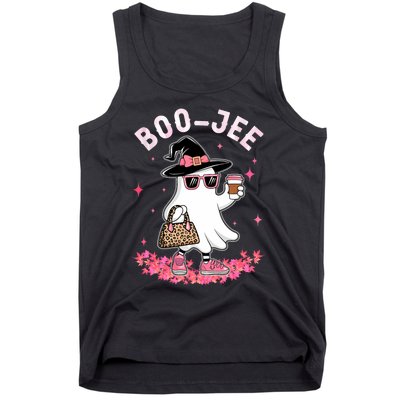 Cute Boo Jee Ghost Halloween Leopard Ghost Coffee Tank Top