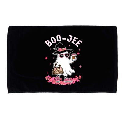 Cute Boo Jee Ghost Halloween Leopard Ghost Coffee Microfiber Hand Towel