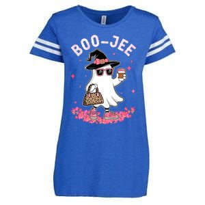 Cute Boo Jee Ghost Halloween Leopard Ghost Coffee Enza Ladies Jersey Football T-Shirt