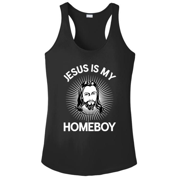 Christian Bible Jesus Is My Homeboy Funny Ladies PosiCharge Competitor Racerback Tank