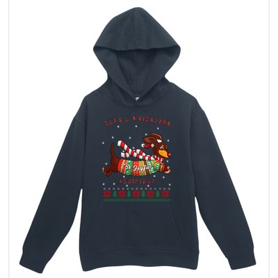 Cute Be Joyful Santa Dachshund Lovers Weiner Dog Urban Pullover Hoodie