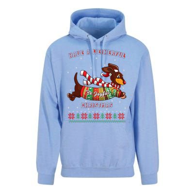 Cute Be Joyful Santa Dachshund Lovers Weiner Dog Unisex Surf Hoodie