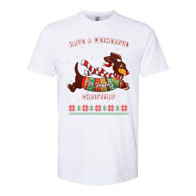 Cute Be Joyful Santa Dachshund Lovers Weiner Dog Softstyle® CVC T-Shirt