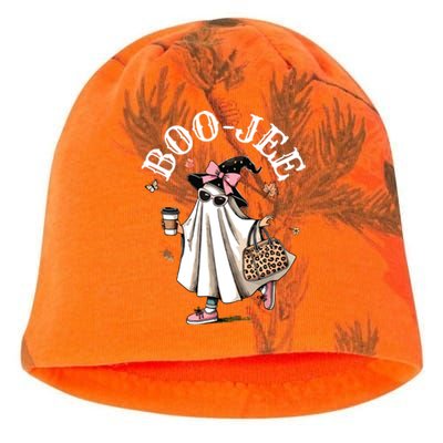 Cute Boo Jee Ghost Halloween Leopard Ghost Coffee Women Kati - Camo Knit Beanie