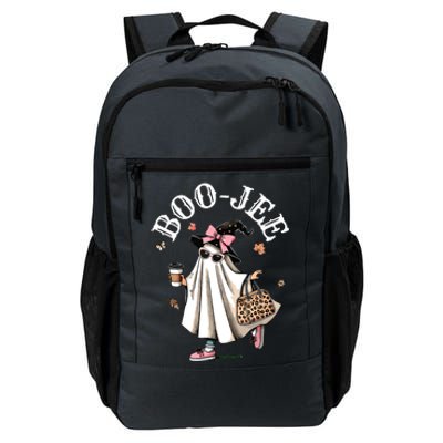 Cute Boo Jee Ghost Halloween Leopard Ghost Coffee Women Daily Commute Backpack