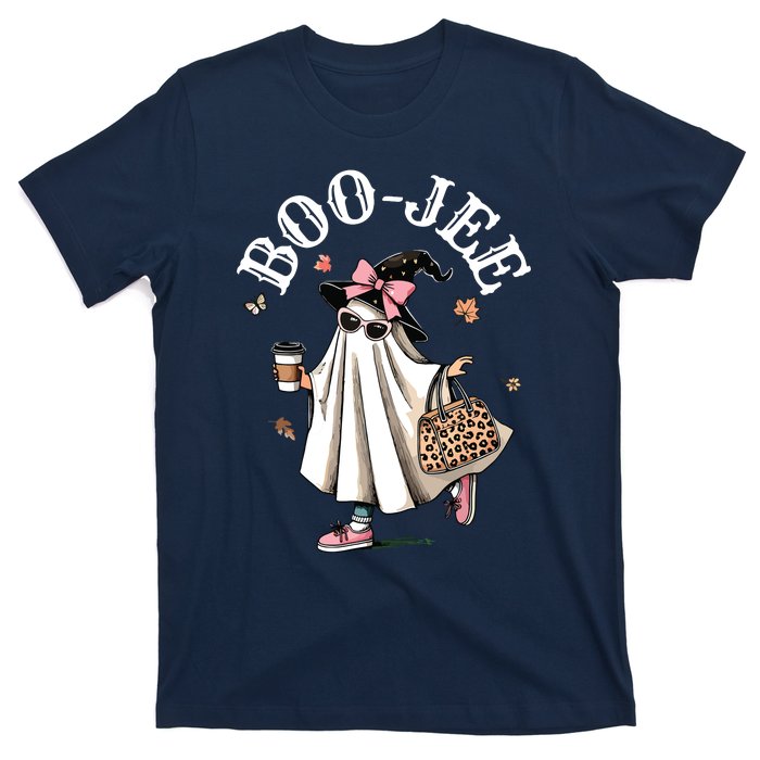 Cute Boo Jee Ghost Halloween Leopard Ghost Coffee Women T-Shirt