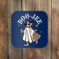 Cute Boo Jee Ghost Halloween Leopard Ghost Coffee Women Coaster