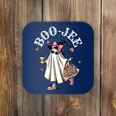 Cute Boo Jee Ghost Halloween Leopard Ghost Coffee Women Coaster