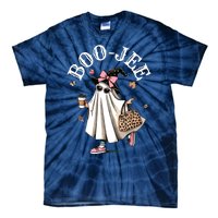 Cute Boo Jee Ghost Halloween Leopard Ghost Coffee Women Tie-Dye T-Shirt