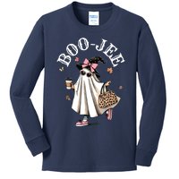 Cute Boo Jee Ghost Halloween Leopard Ghost Coffee Women Kids Long Sleeve Shirt