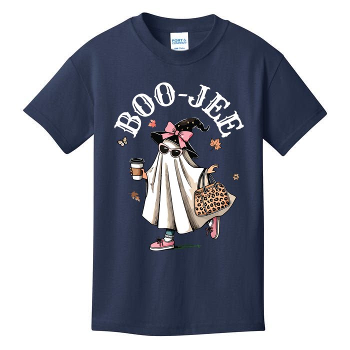 Cute Boo Jee Ghost Halloween Leopard Ghost Coffee Women Kids T-Shirt