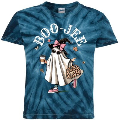 Cute Boo Jee Ghost Halloween Leopard Ghost Coffee Women Kids Tie-Dye T-Shirt