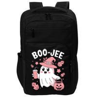 Cute Boo Jee Ghost Halloween Leopard Ghost Coffee Girl Impact Tech Backpack