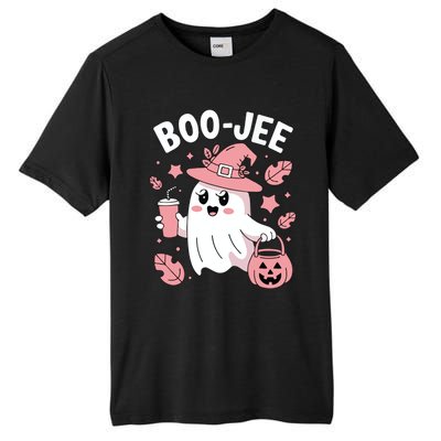 Cute Boo Jee Ghost Halloween Leopard Ghost Coffee Girl Tall Fusion ChromaSoft Performance T-Shirt