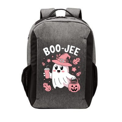 Cute Boo Jee Ghost Halloween Leopard Ghost Coffee Girl Vector Backpack