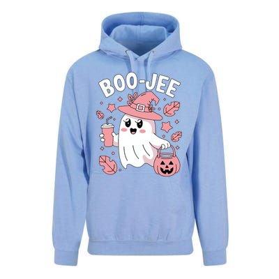 Cute Boo Jee Ghost Halloween Leopard Ghost Coffee Girl Unisex Surf Hoodie