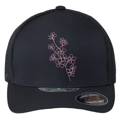 Cherry Blossom Japan's Favorite Flower Gift Flexfit Unipanel Trucker Cap