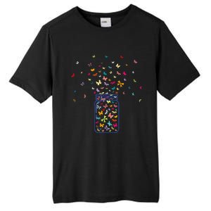 Colorful Butterfly Jar Cute Butterfly Art Design Tall Fusion ChromaSoft Performance T-Shirt